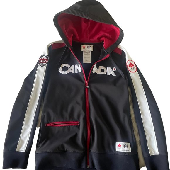 Women's 2010 Team Canada HBC Olympic Zip up Soft Shell Poly Hoodie Jacket - Picture 2 of 10